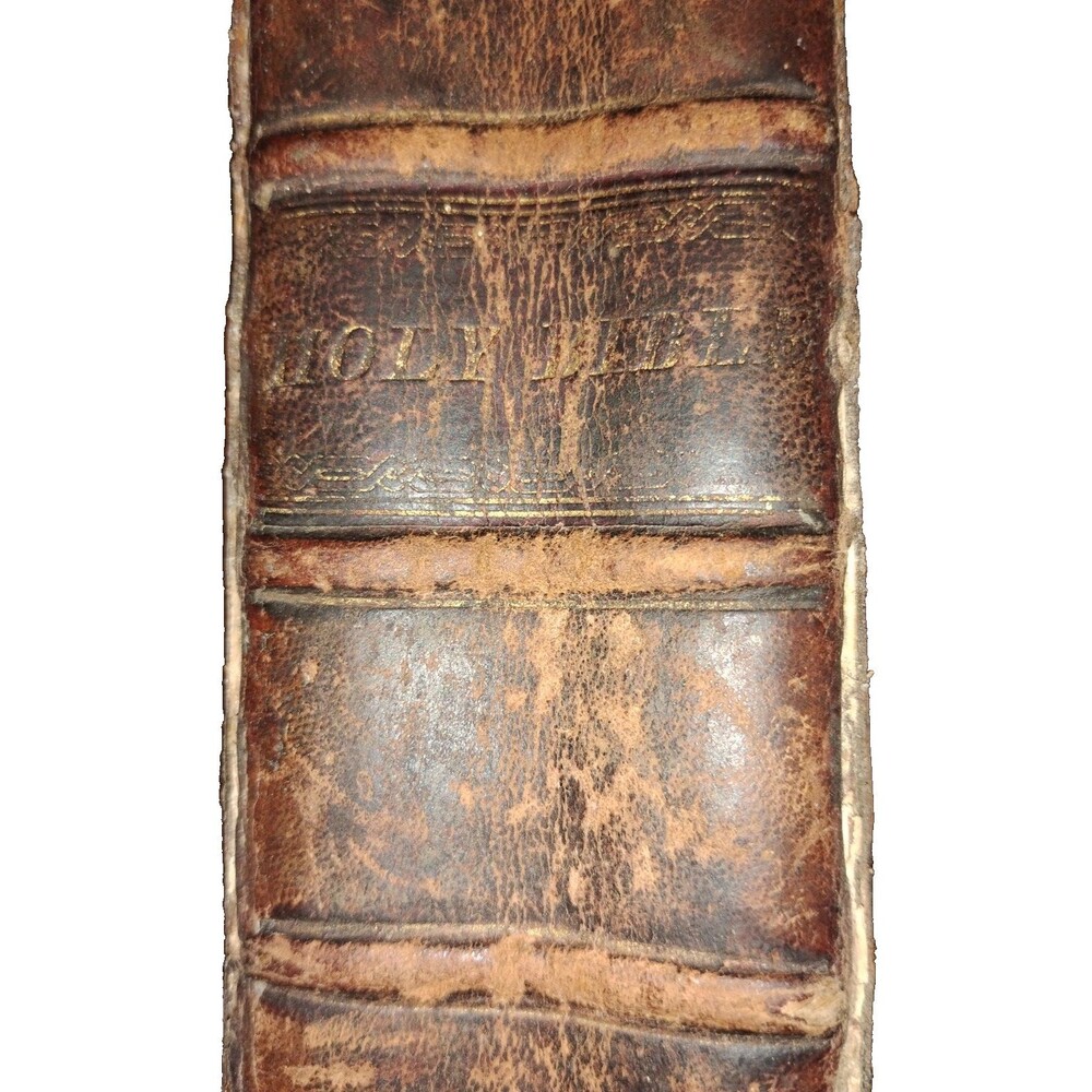 Wadsworth Family Bible M&E Phinney Stereotype Ed 1827 Leather Bound New Haven,CT